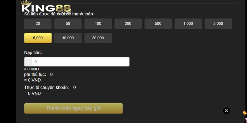 Phương thức nạp rút 